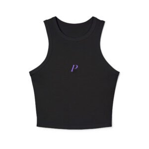 Women's micro rib racer tank top