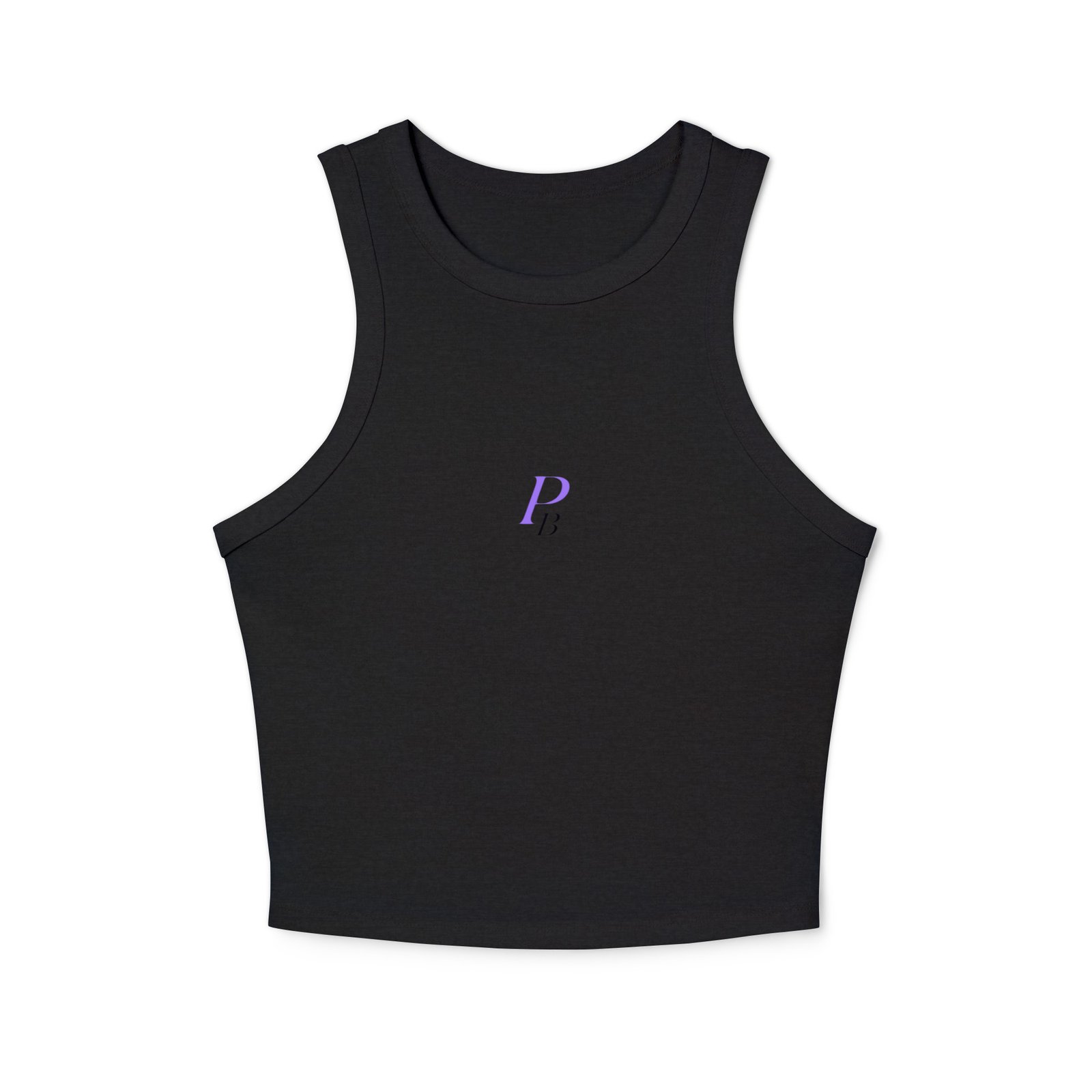 Women's micro rib racer tank top