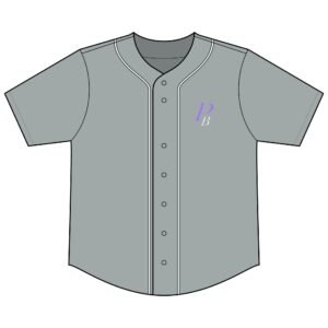 Embroidered 'PB' Poker Jersey — Short Sleeve Button-Up Top