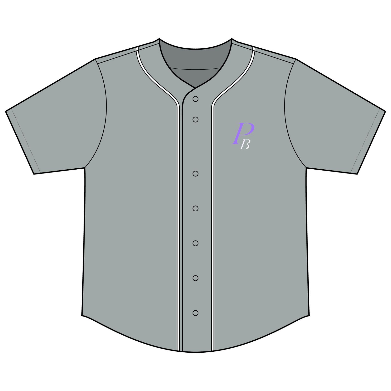 Embroidered 'PB' Poker Jersey — Short Sleeve Button-Up Top
