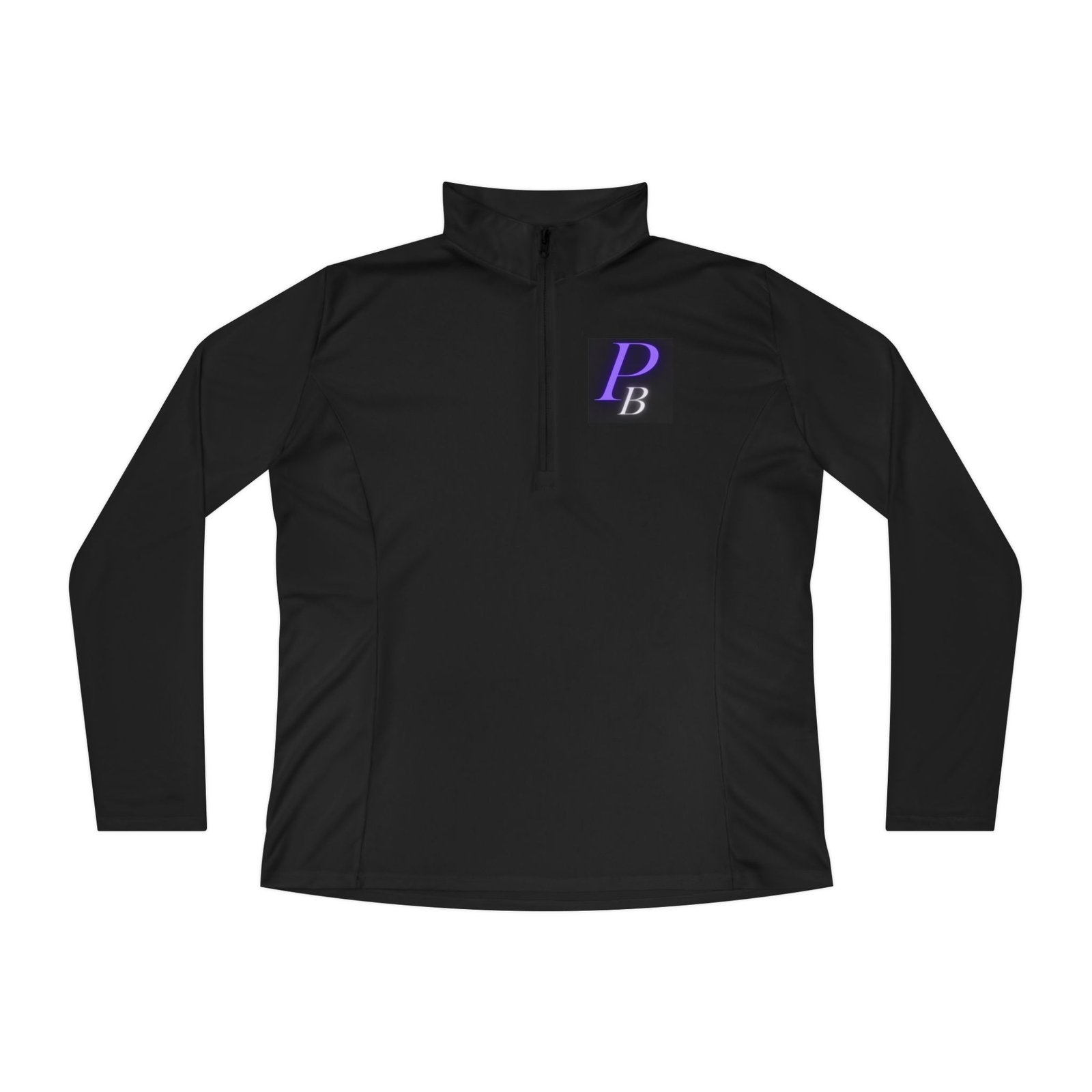 Ladies Quarter-Zip Poker Pullover — PB Monogram Performance Pullover
