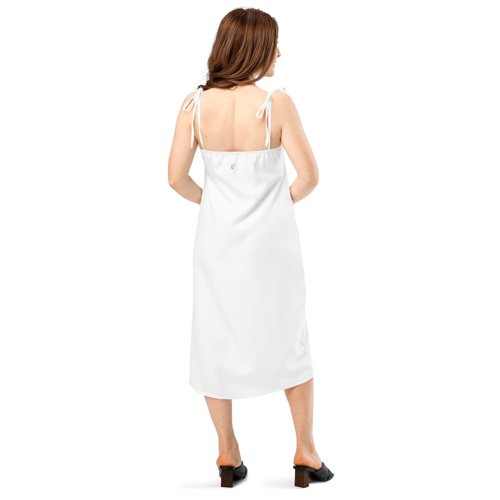 Spaghetti Tie-Strap Midi Poker Dress - Image 3